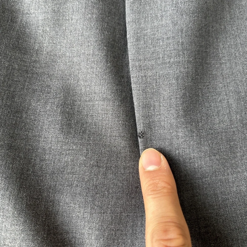 JOS A BANK 100% Wool 2 Piece Dark Gray Flat Front Suit 44L 36x‎ 30